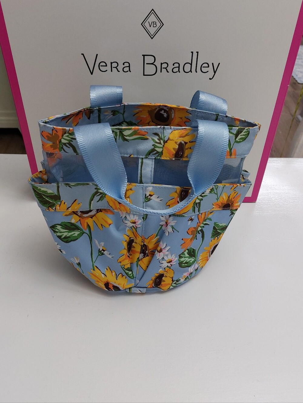 Vera Bradley ReActive Shower Caddy Sunflower Sky NWOT